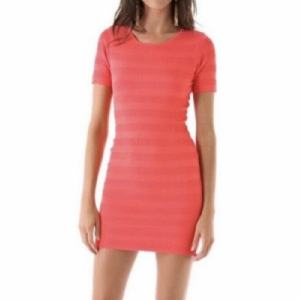 Torn by ronny kobo neon coral bodycon dress Sz M